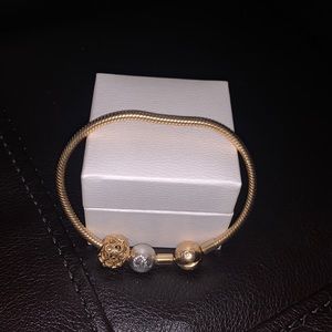 Gold Pandora bracelet